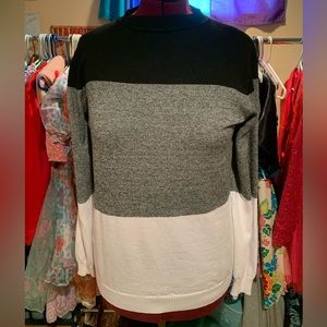 Shein Tri-color pullover sweater